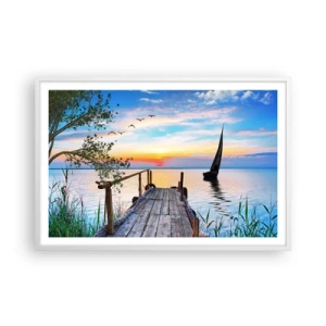 Poster in een witte lijst - Goedeavond - 91x61 cm