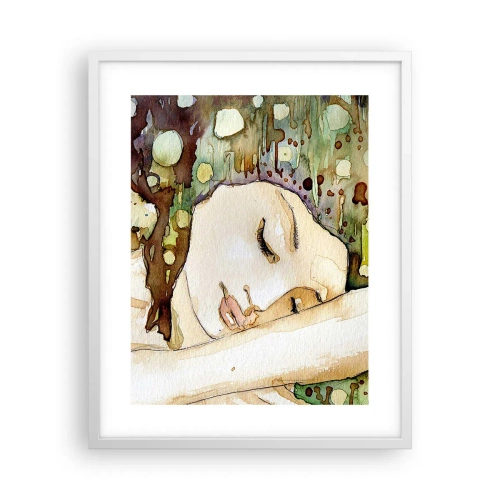 Poster in een witte lijst - Een smaragd-violette droom - 40x50 cm