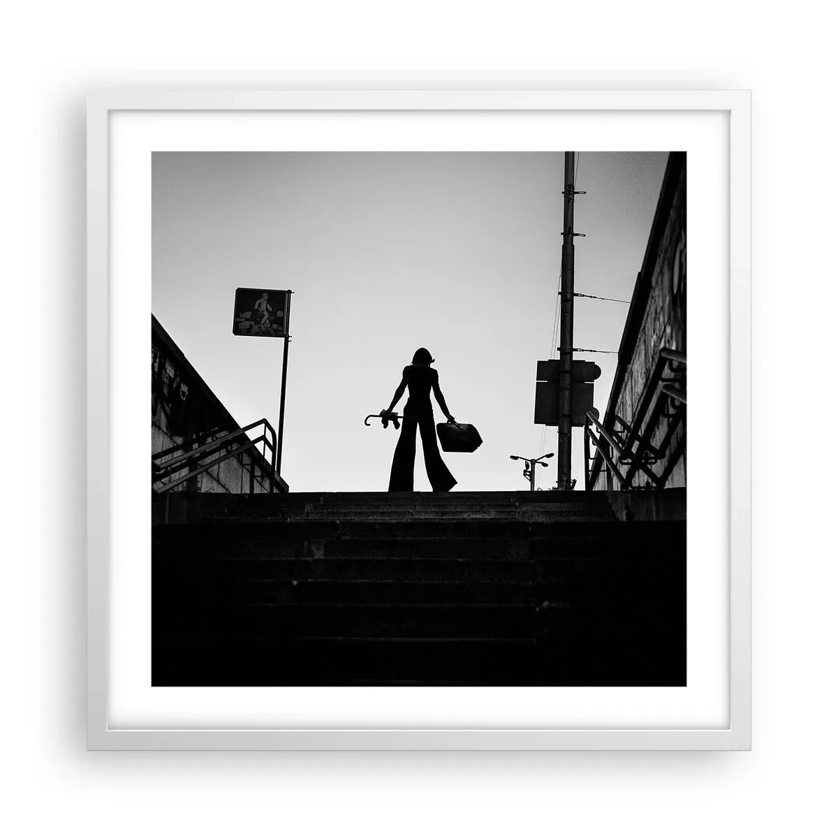 Poster in een witte lijst - Stedelijk dwalen - 50x50 cm