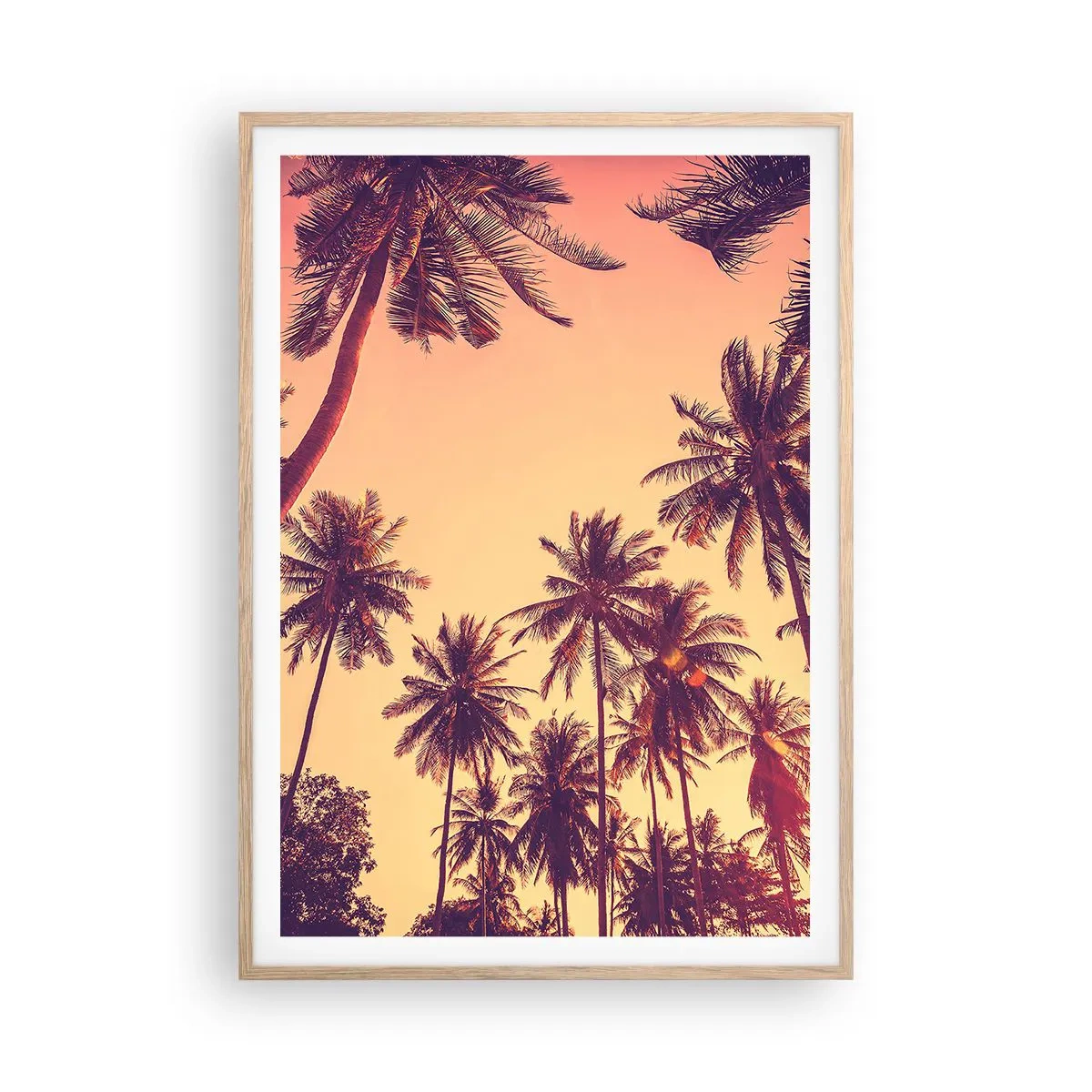 Een poster in een licht eiken lijst - Een tropische variant - 70x100 cm