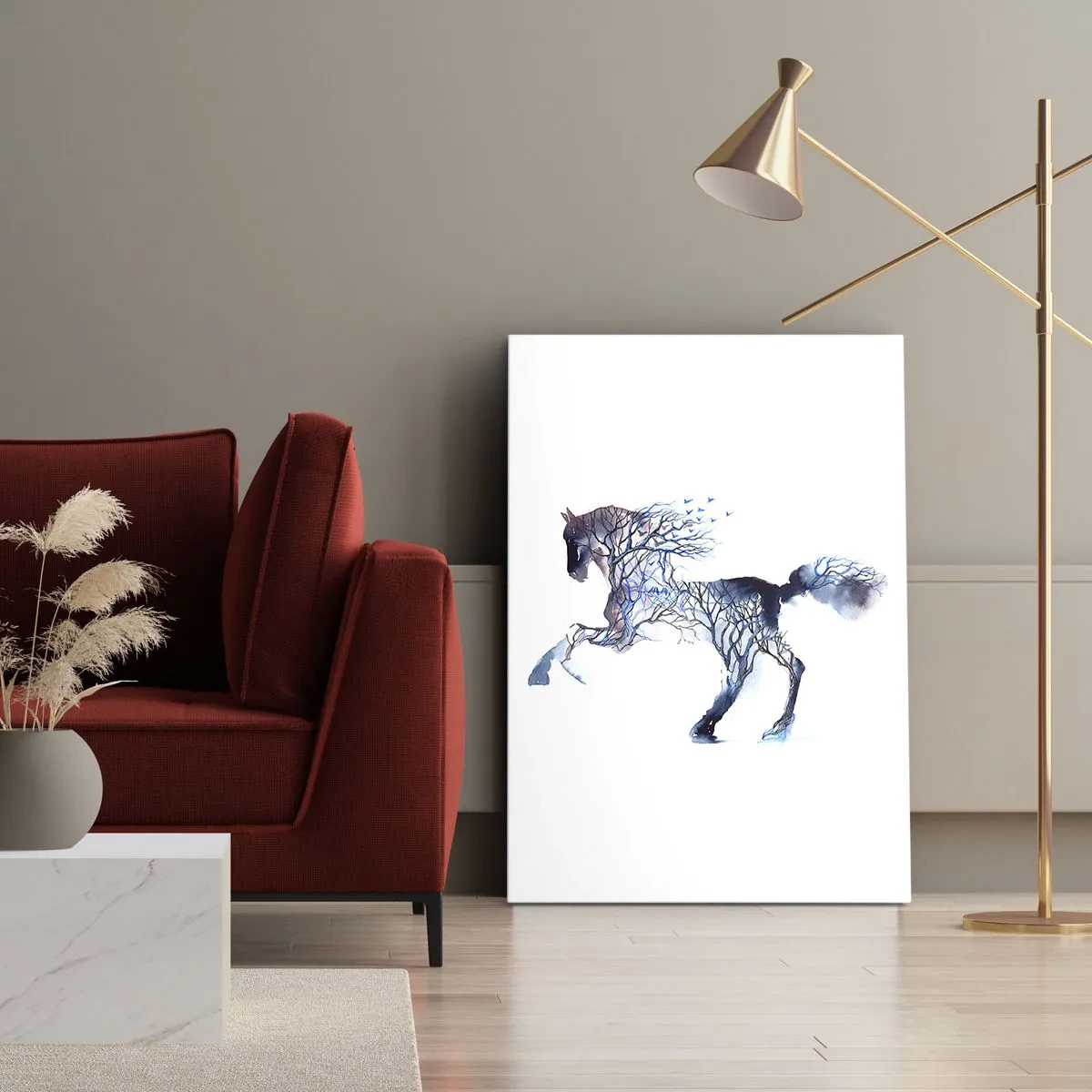 Schilderen op canvas - En alsof het bos was verplaatst - 55x100 cm