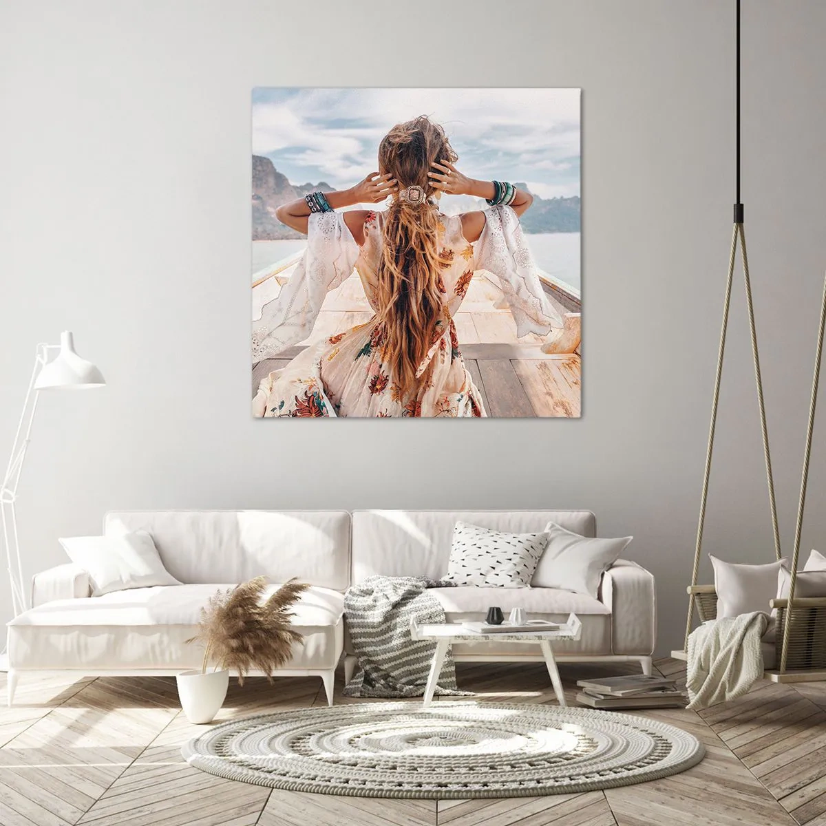 Schilderen op canvas - Op weg naar geluk - 70x70 cm