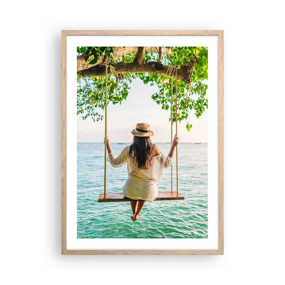 Een poster in een licht eiken lijst - Het leven is prachtig - 50x70 cm