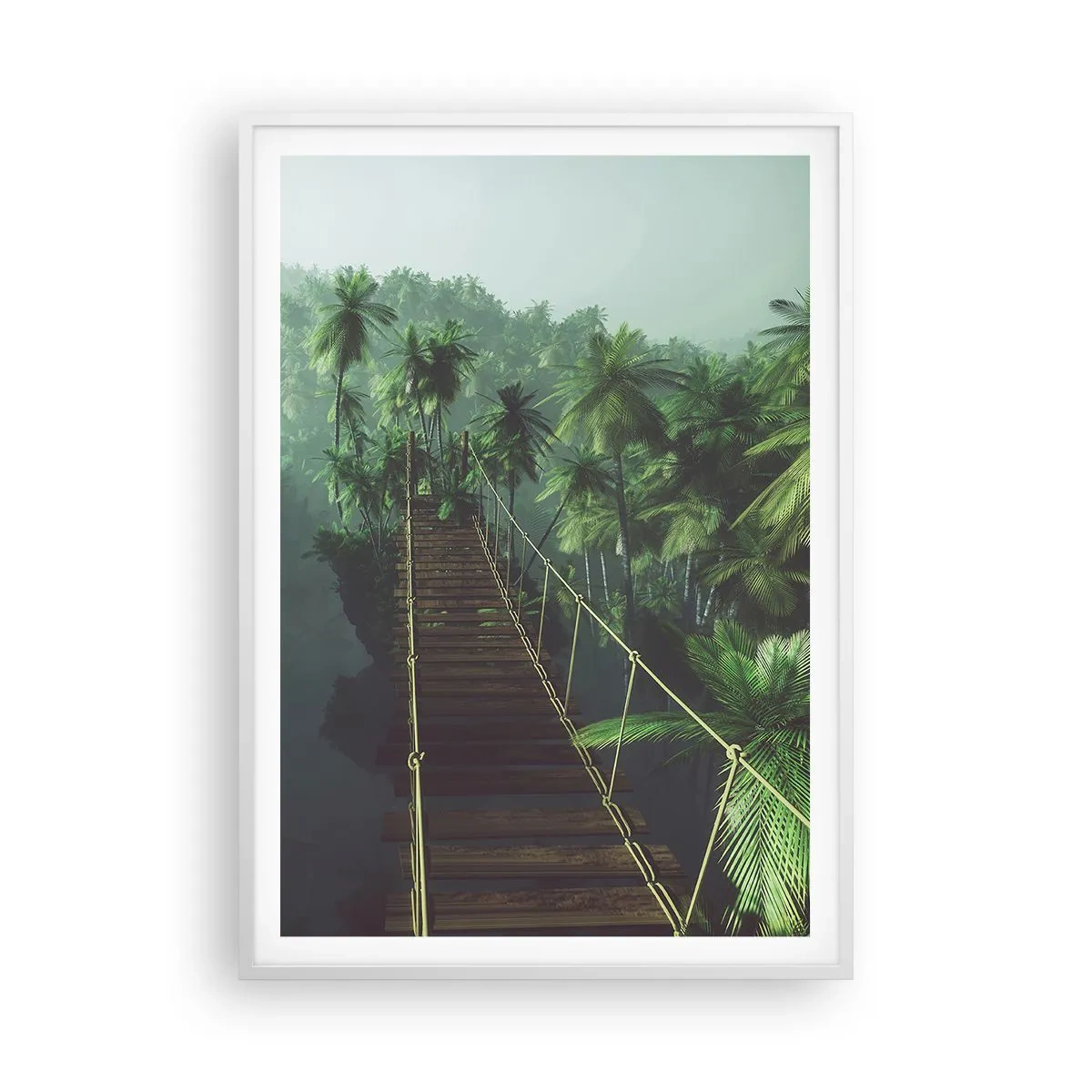 Poster in een witte lijst - Over de branding van groen - 70x100 cm