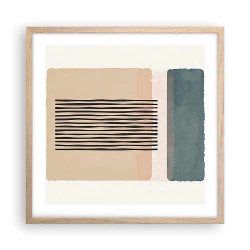 Een poster in een licht eiken lijst - Alles is oke - 50x50 cm