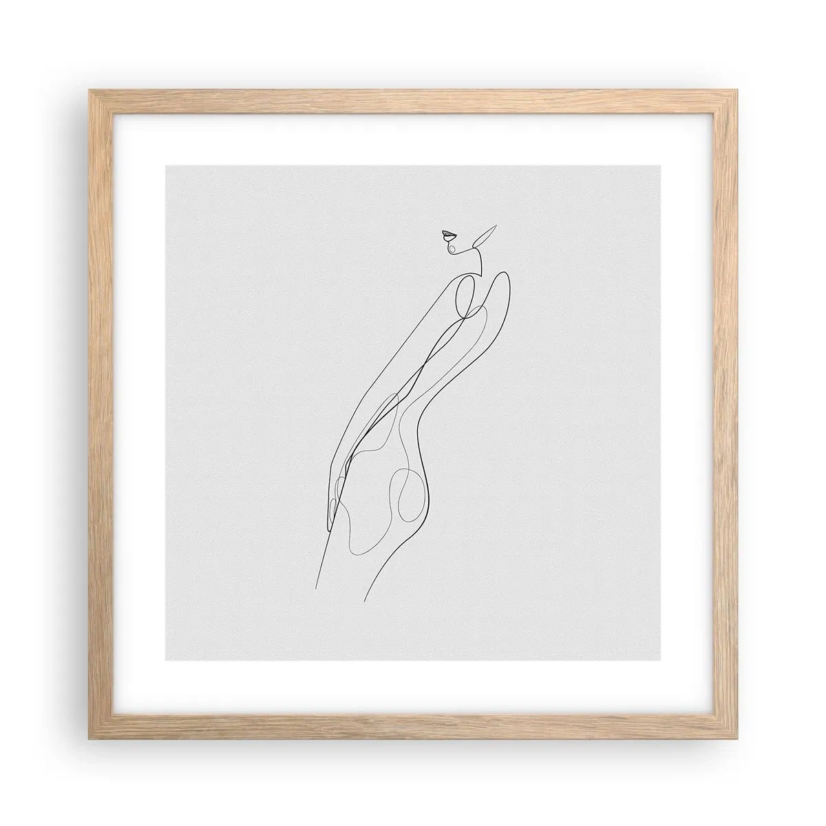 Een poster in een licht eiken lijst - Gewoon een belofte - 40x40 cm