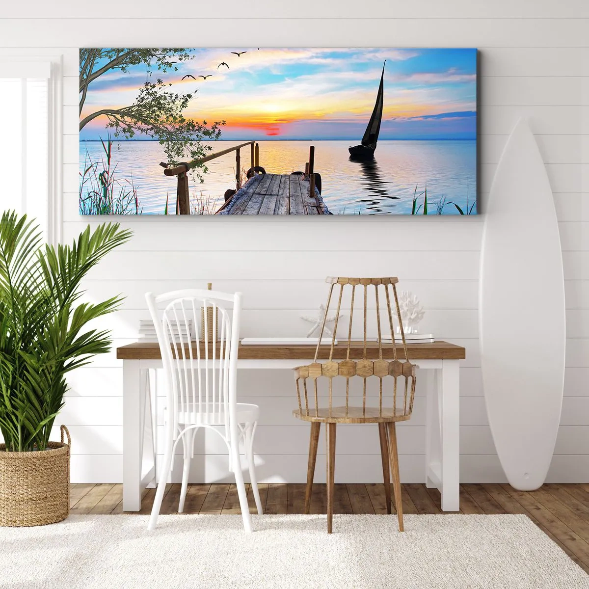 Schilderen op canvas - Goedeavond - 100x40 cm