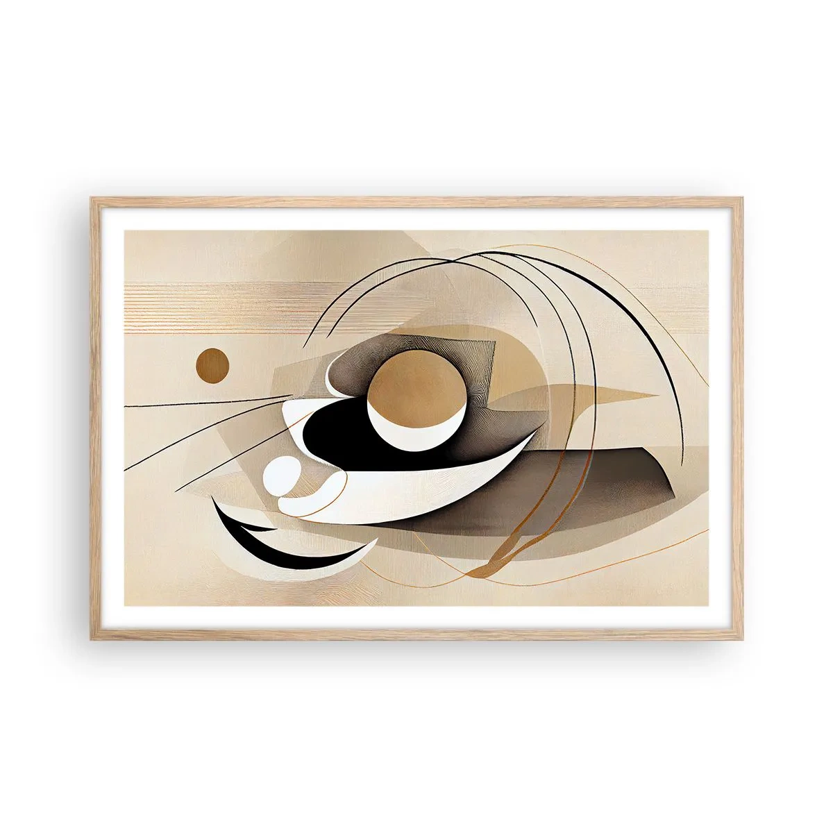 Een poster in een licht eiken lijst - Compositie: de essentie van de dingen - 91x61 cm