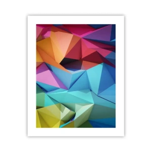 Poster - Regenboog origami - 40x50 cm