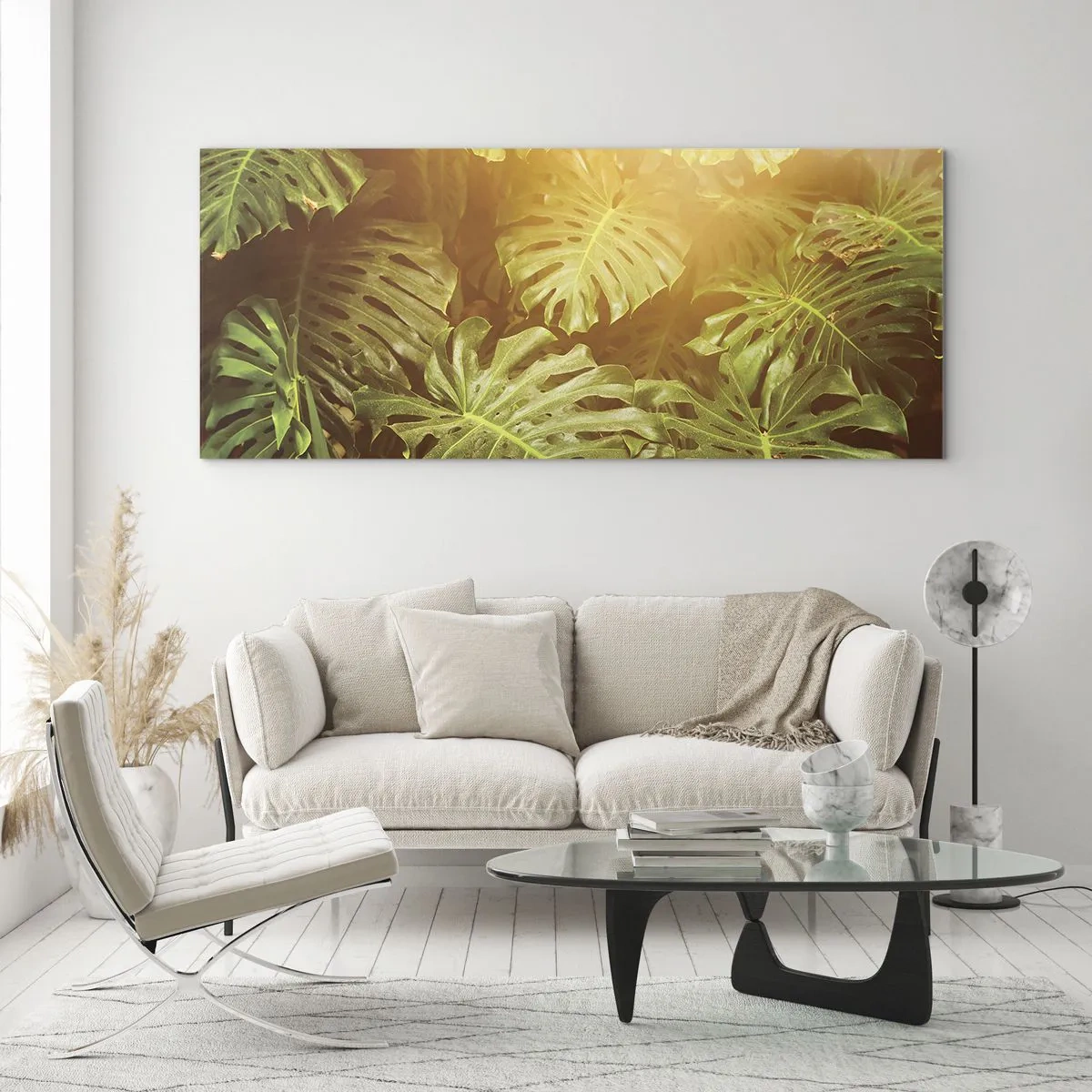 Schilderen op glas - In het groen treden... - 120x50 cm