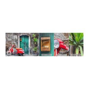 Fotobehang Monster Premium Canvas - Italiaanse vakantie - Automobiel, Scooter, Italië - 100x30 cm