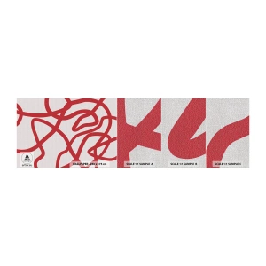 Fotobehang Monster Premium Canvas - Rood op wit - Minimalisme, Deel, Lijnen - 100x30 cm