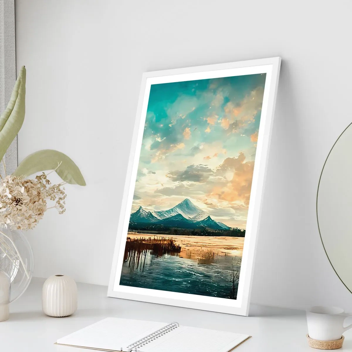 Poster in een witte lijst - Onder bescherming van de hemel - 50x70 cm