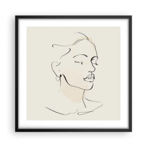 Poster in een zwarte lijst - Een bepaalde lijn - 50x50 cm