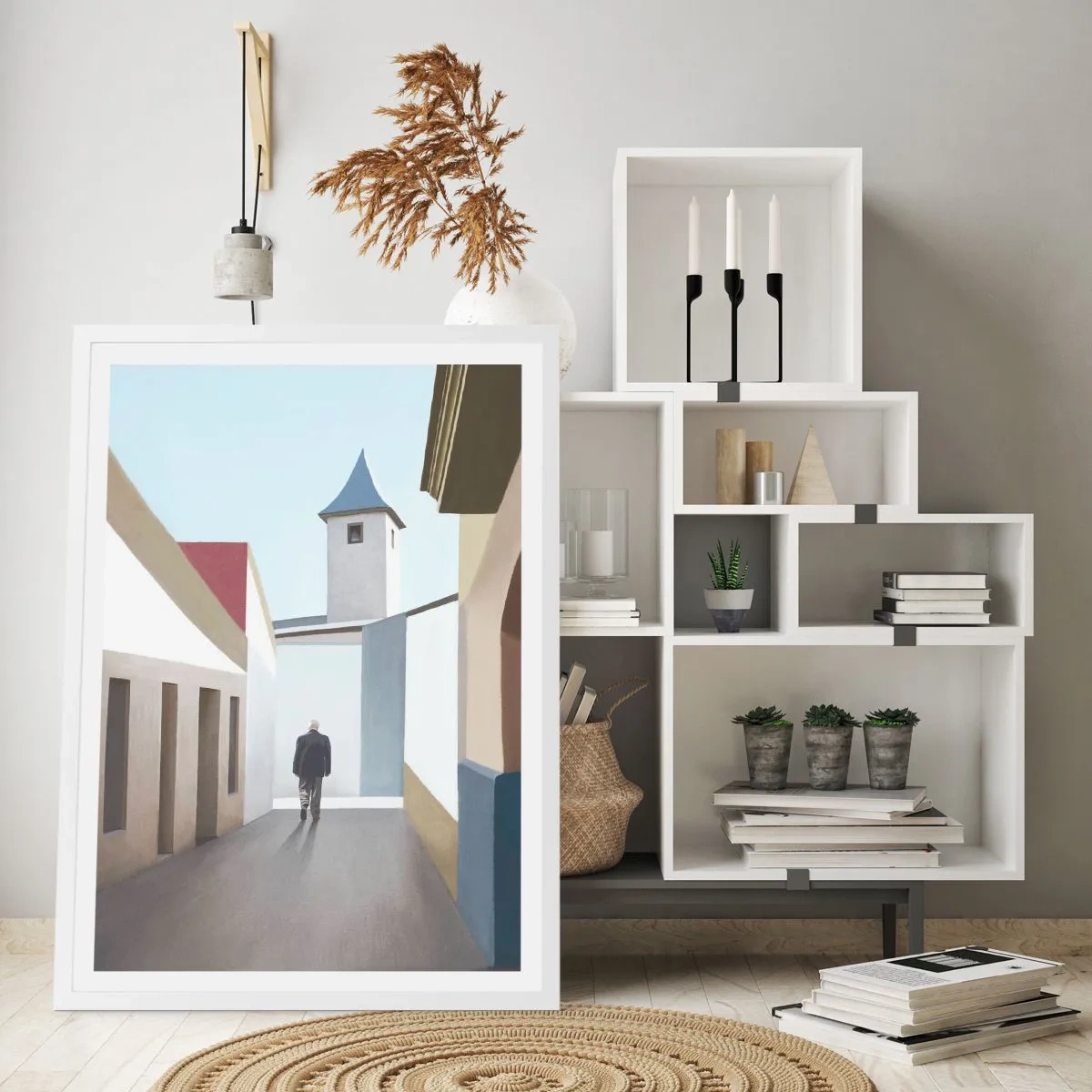 Poster in een witte lijst - Een zonnige wandeling - 50x70 cm