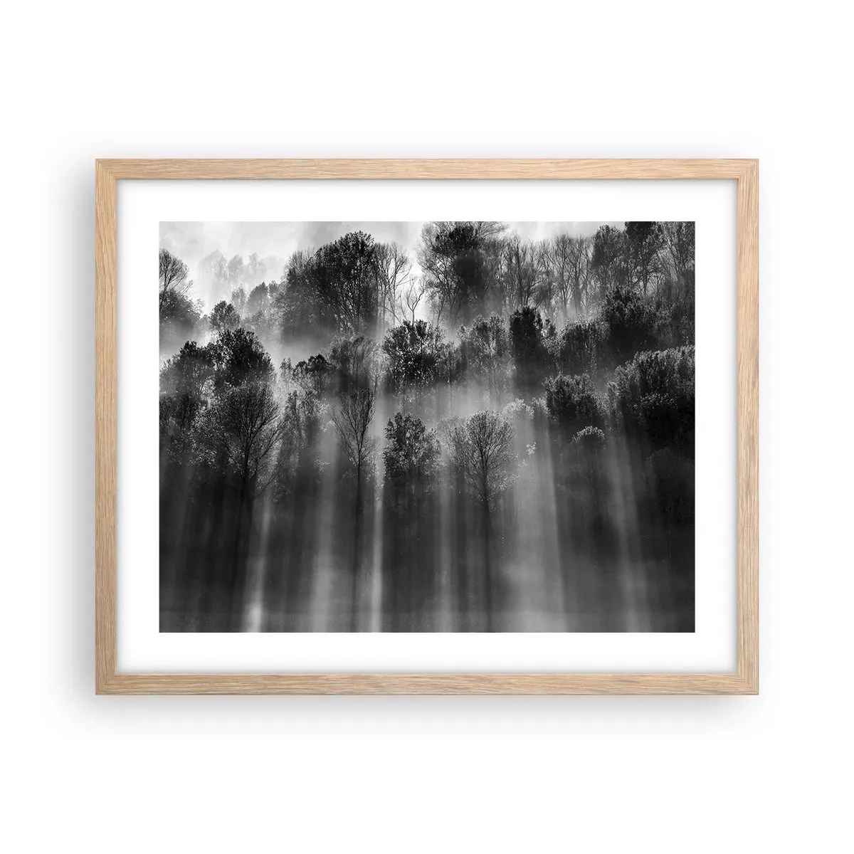 Een poster in een licht eiken lijst - In stromen van licht - 50x40 cm