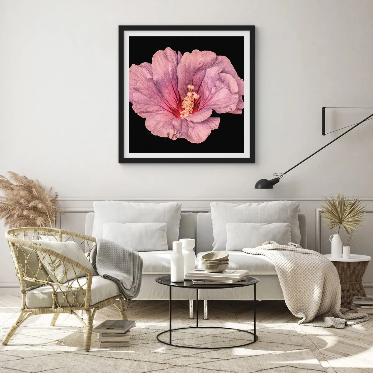 Poster in een zwarte lijst - Recht in het hart - 40x40 cm