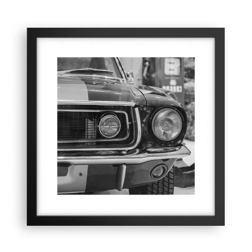 Poster in een zwarte lijst - Hard rijden - 30x30 cm
