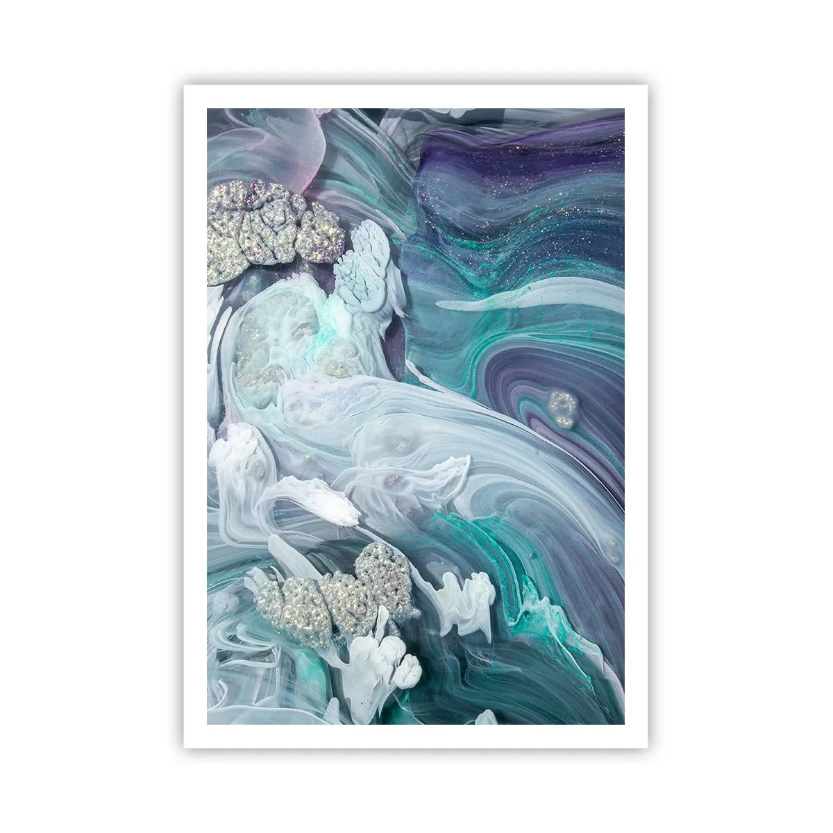 Poster - Stromingen van hemelsblauw - 70x100 cm