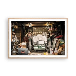 Een poster in een licht eiken lijst - Terug naar het verleden - 91x61 cm