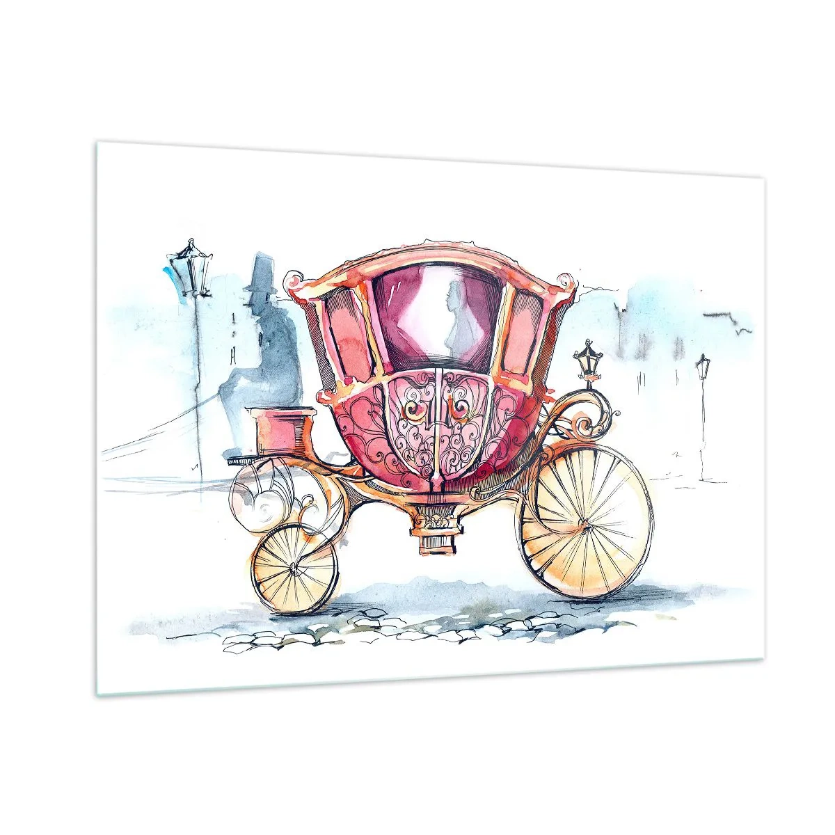 Schilderen op glas - Naar de bruiloft of naar het bal? - 100x70 cm