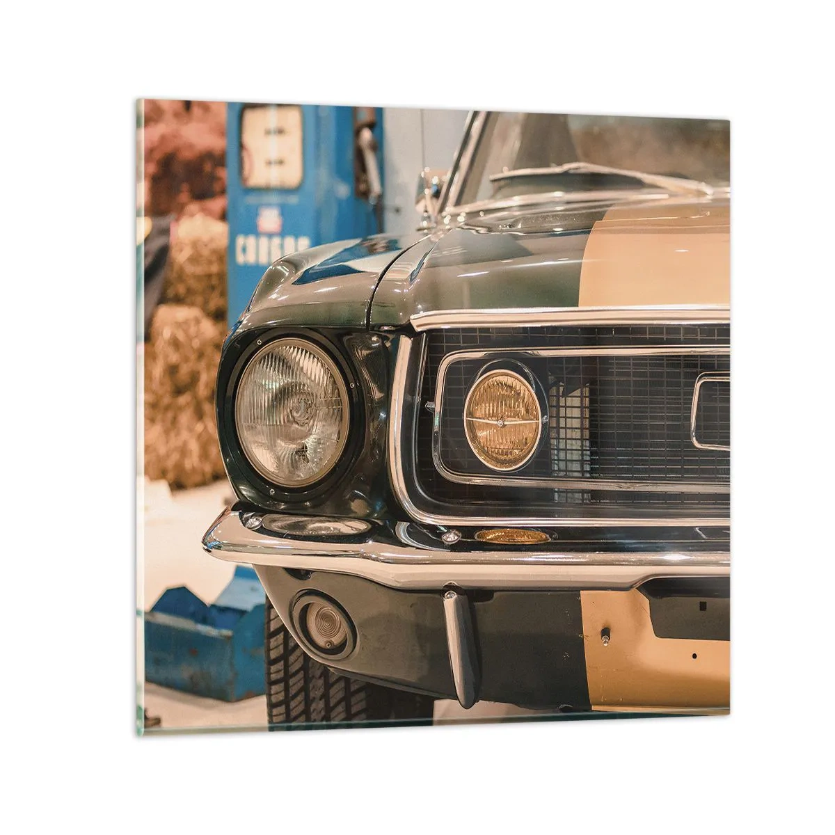 Schilderen op glas - Ontmoeting met een legende - 30x30 cm