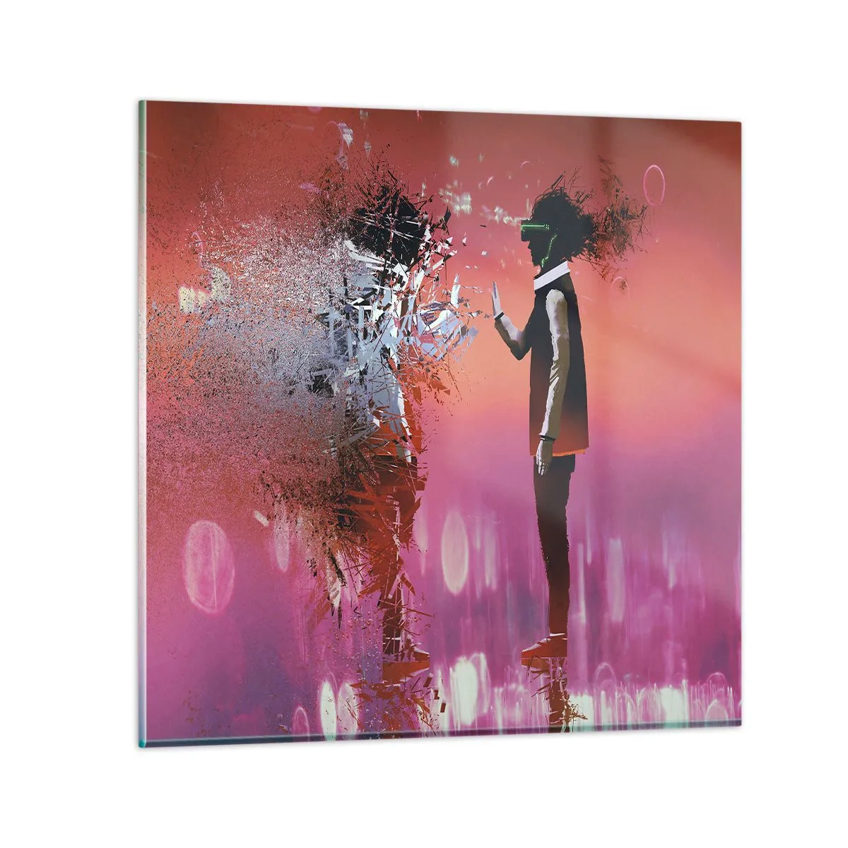 Schilderen op glas - Kun je naar jezelf kijken? - 40x40 cm