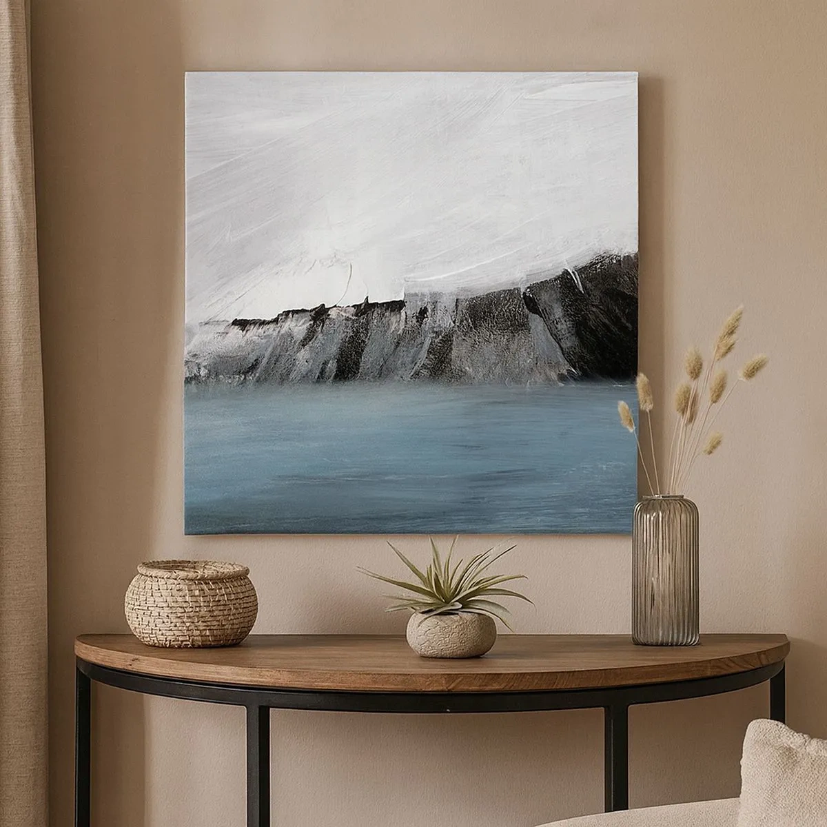 Schilderen op canvas - Water – aarde: botsing der elementen - 30x30 cm