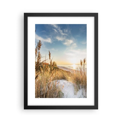 Poster in een zwarte lijst - Noord strand - 30x40 cm