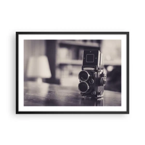 Poster in een zwarte lijst - De magie van oude fotografie - 70x50 cm