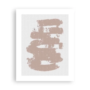 Poster - Abstractie in zachtroze - 40x50 cm