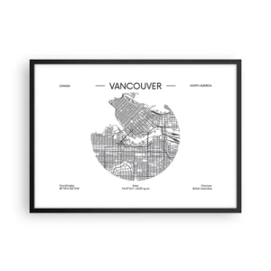 Poster in een zwarte lijst - Anatomie van Vancouver - 70x50 cm