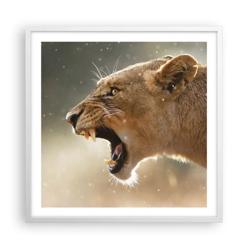 Poster in een witte lijst - Probeer niet te luisteren - 60x60 cm