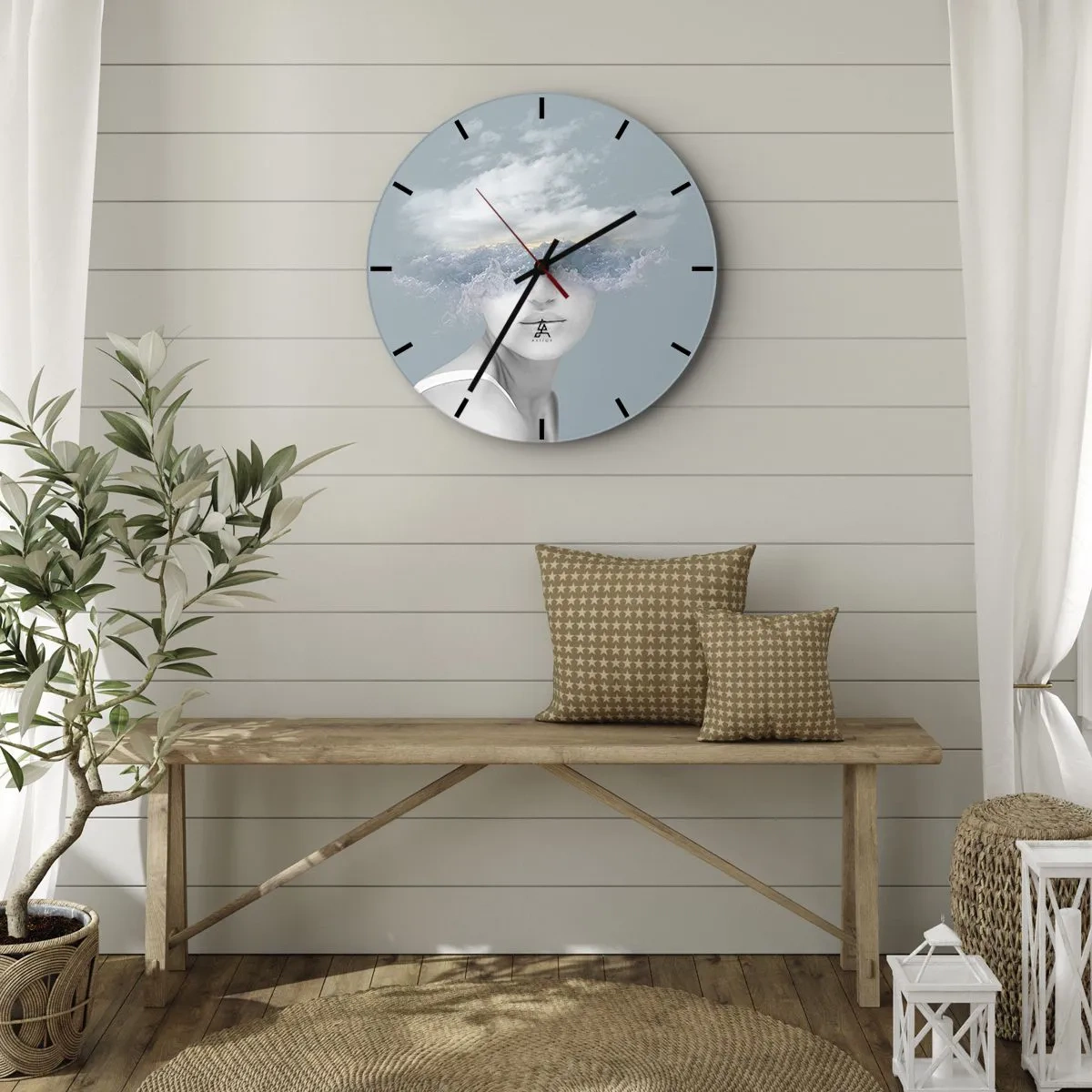 Wandklok - Klok - Met hoofd in de wolken - 40x40 cm