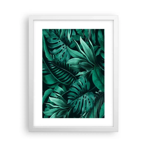 Poster in een witte lijst - De diepte van tropisch groen - 30x40 cm