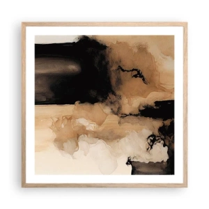 Een poster in een licht eiken lijst - Intrigerende abstractie - 60x60 cm