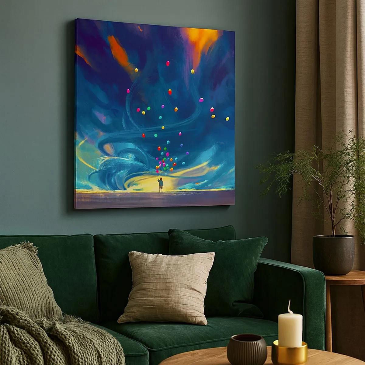 Schilderen op canvas - Naar de blauwe wind - 30x30 cm