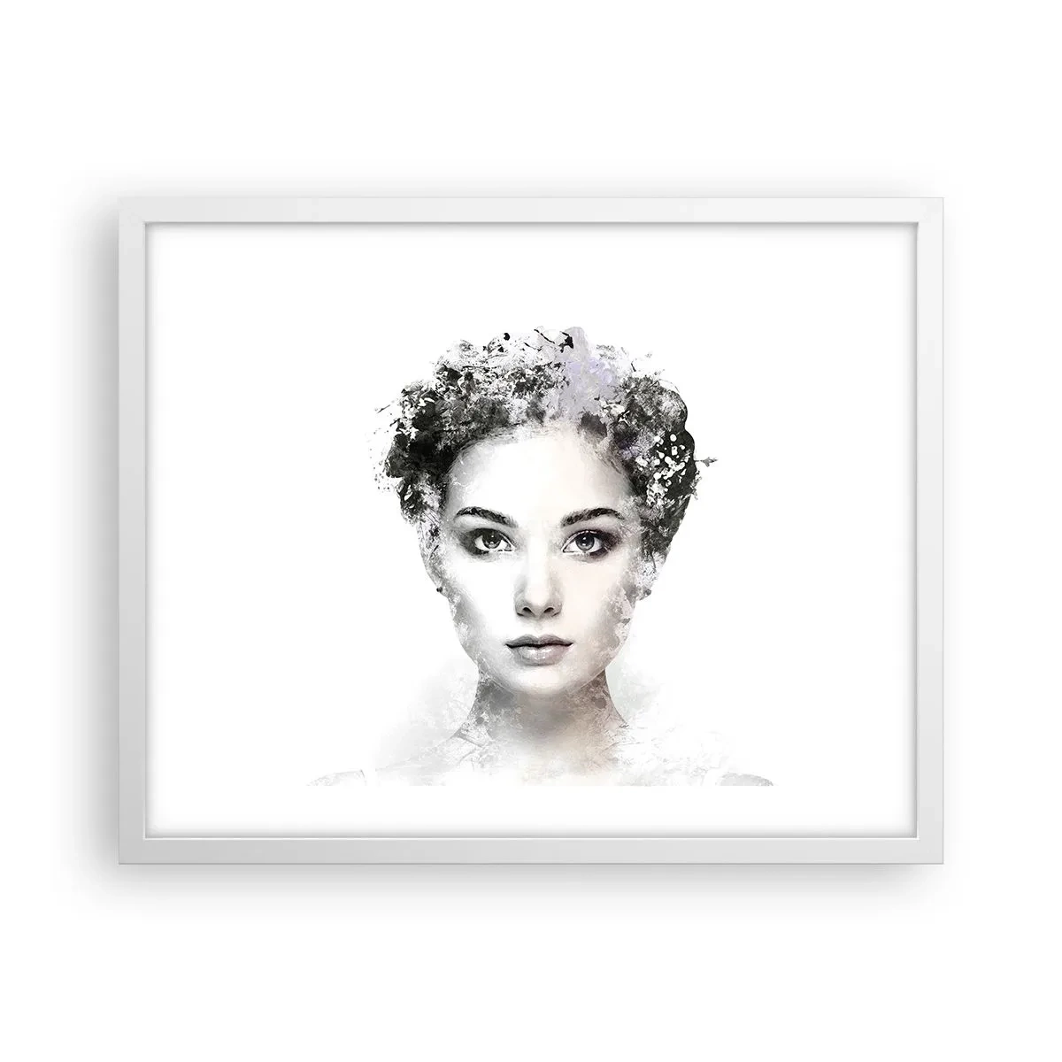 Poster in een witte lijst - Een uiterst stijlvol portret - 50x40 cm