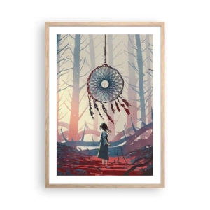 Een poster in een licht eiken lijst - Een geheim ritueel van geluk - 50x70 cm