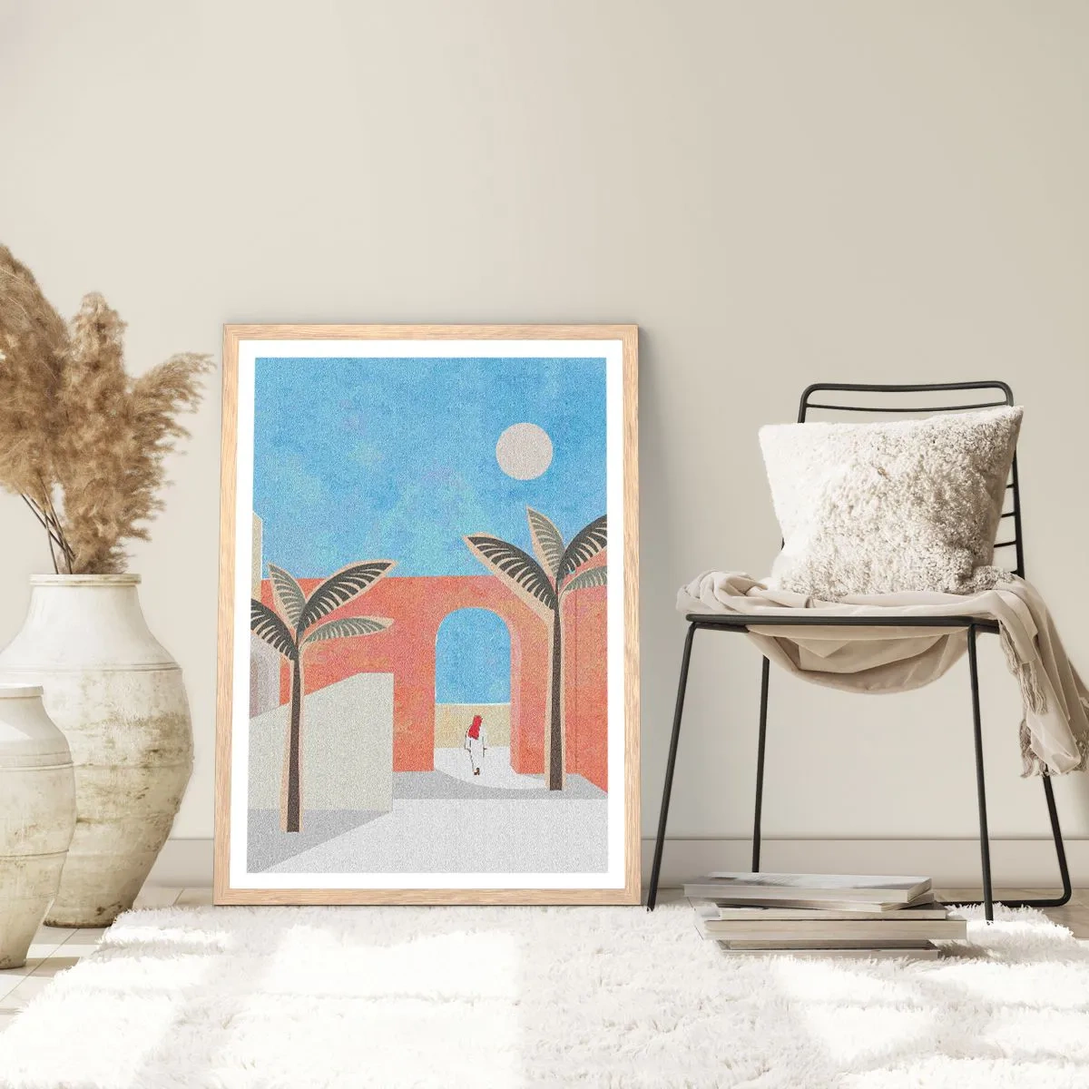 Een poster in een licht eiken lijst - Arabische dag - 61x91 cm