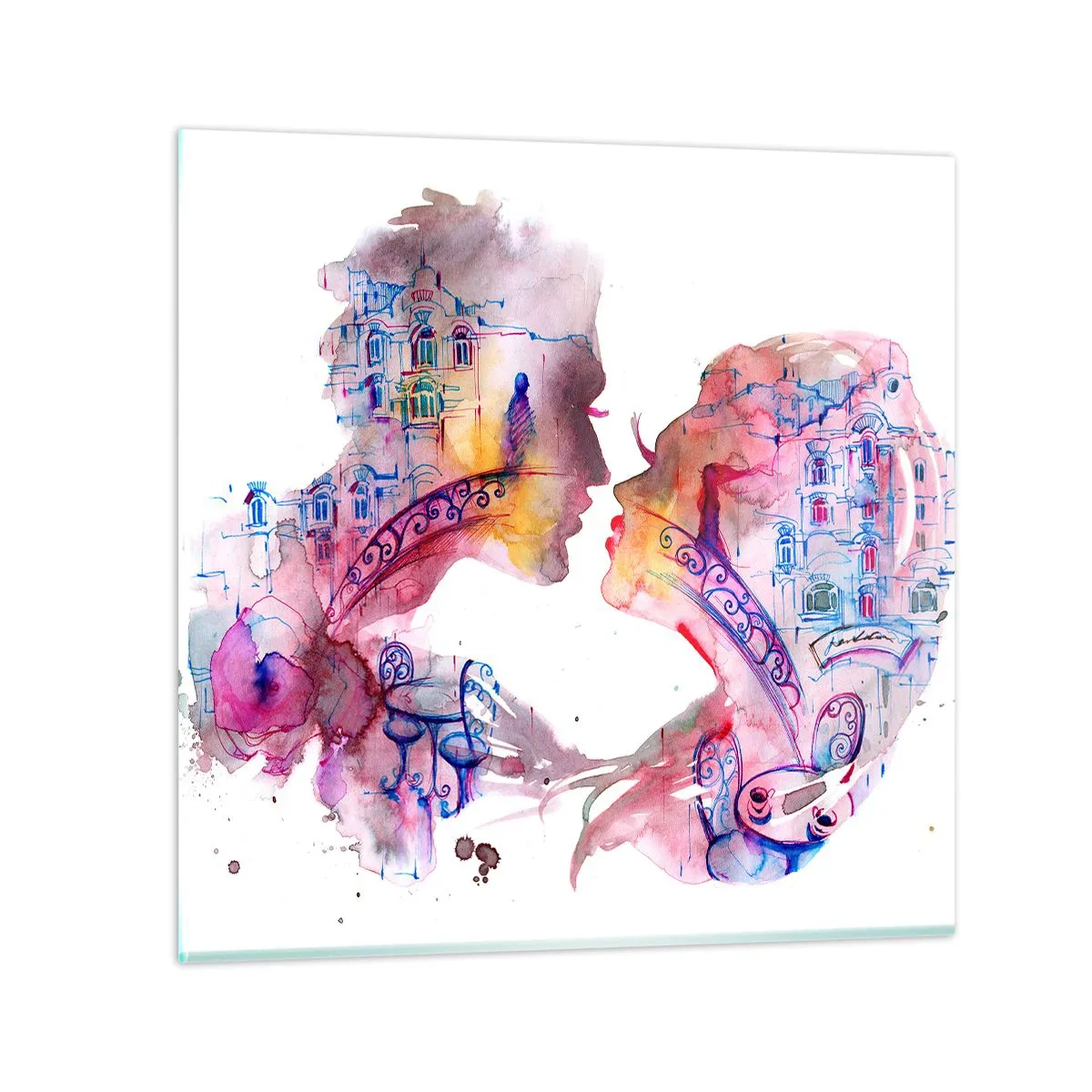 Schilderen op glas - De geheime brug van zuchten - 40x40 cm