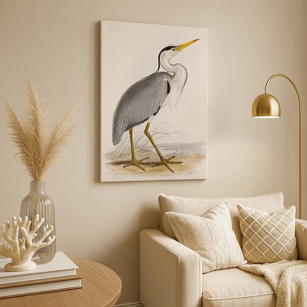 Schilderen op canvas - Charmes van de reiger - 50x70 cm