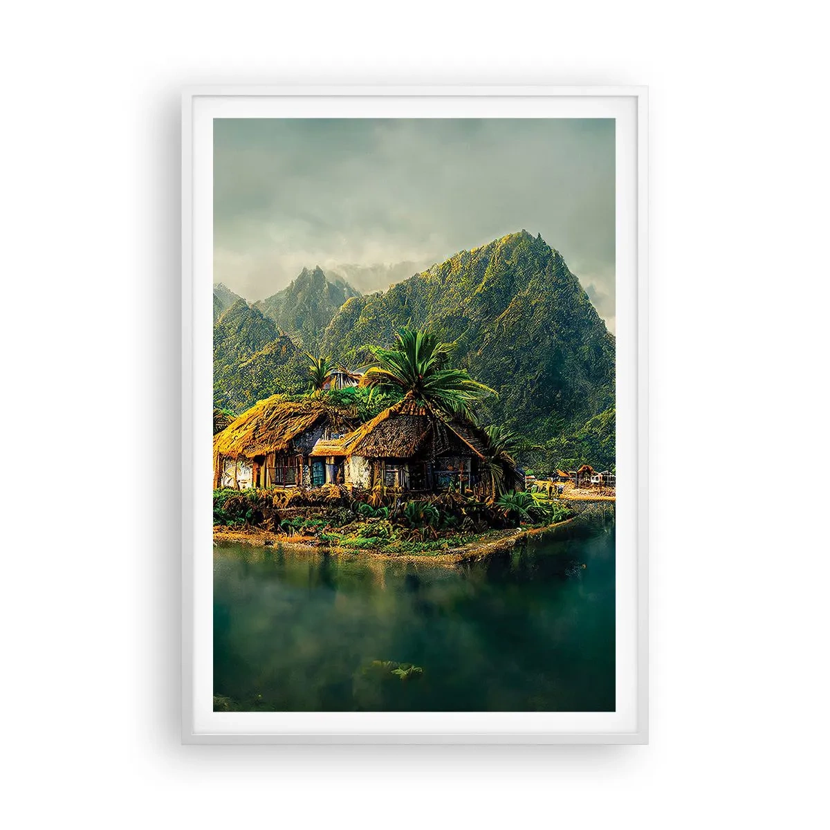 Poster in een witte lijst - Tropisch paradijs - 70x100 cm