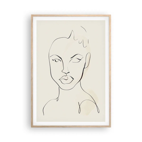 Een poster in een licht eiken lijst - Een overzicht van sensualiteit - 70x100 cm