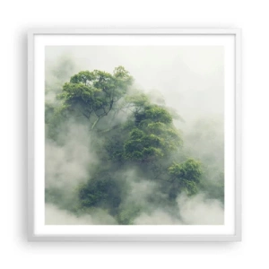 Poster in een witte lijst - In mist gehuld - 60x60 cm