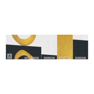 Fotobehang Monster Zelfklevend Deluxe Sticker - Ten eerste: goud - Abstractie, Vormen, Wielen - 100x30 cm