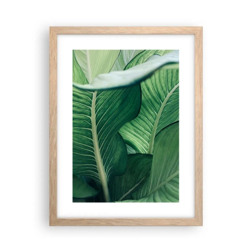 Een poster in een licht eiken lijst - Intens groen leven - 30x40 cm