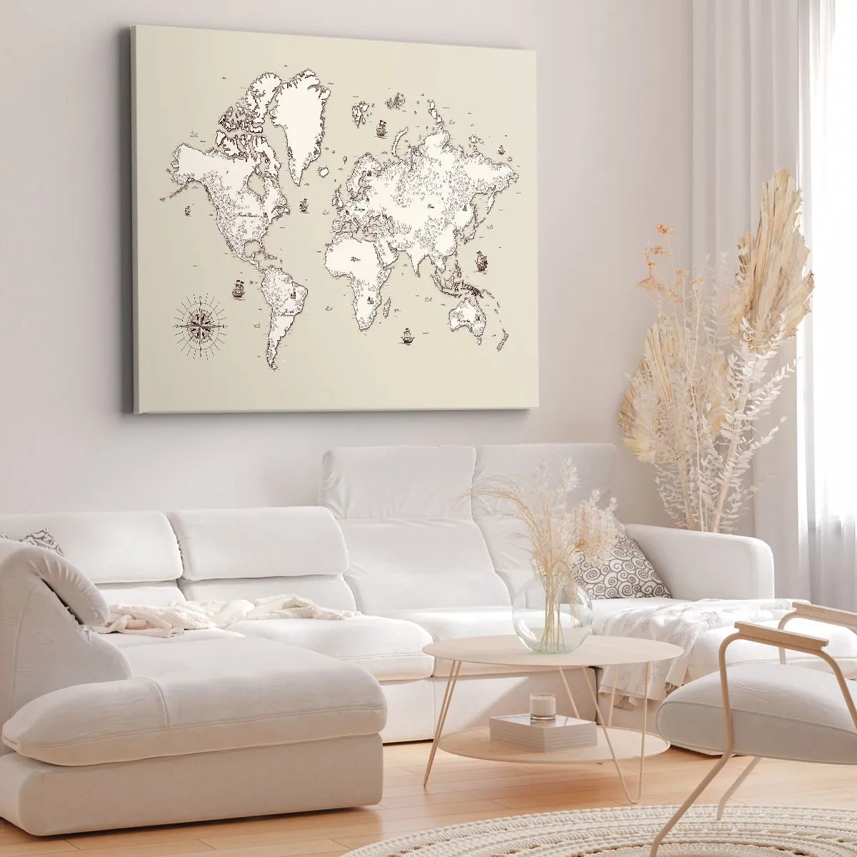 Schilderen op canvas - Reis rond de wereld - 100x70 cm