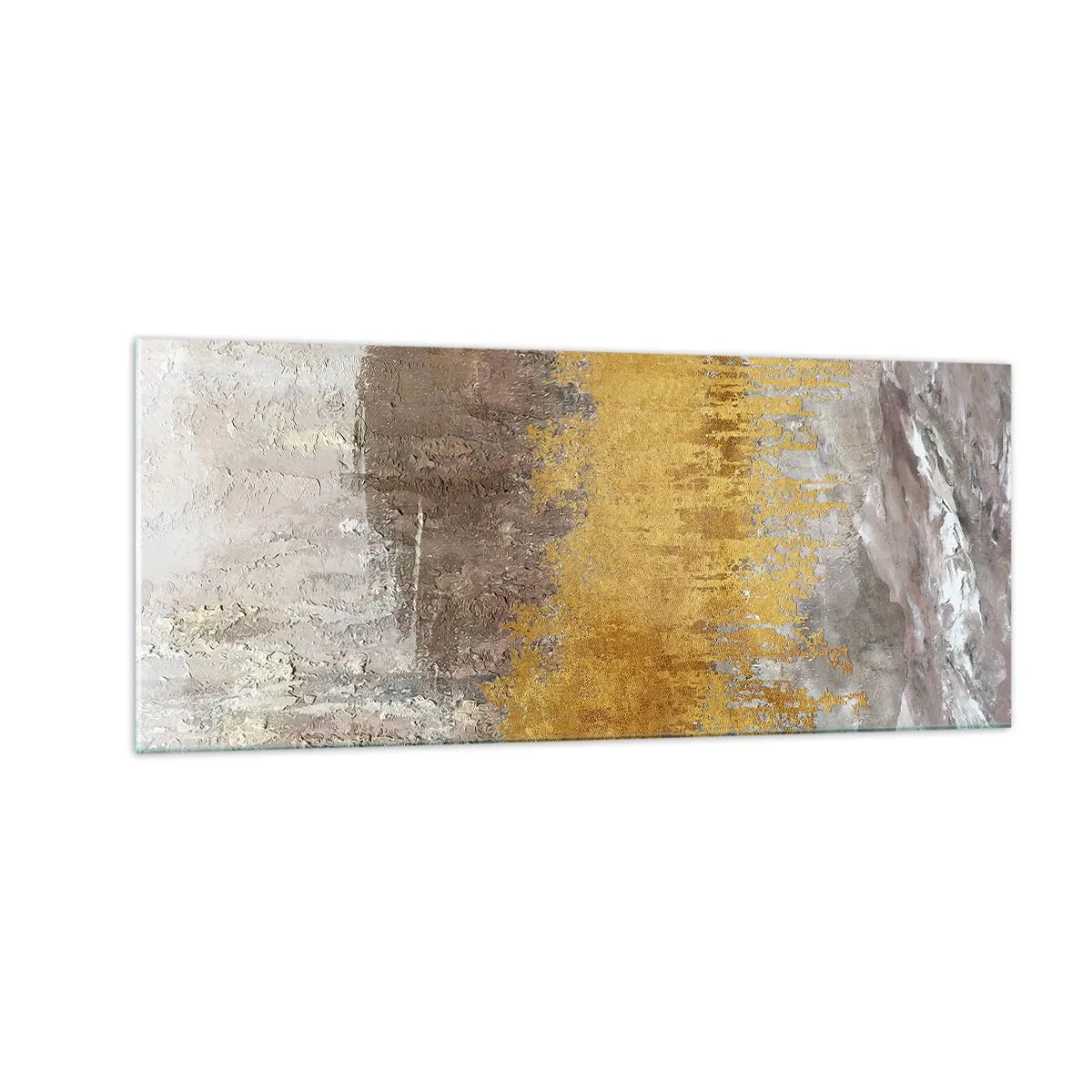 Schilderen op glas - Een gouden explosie - 100x40 cm