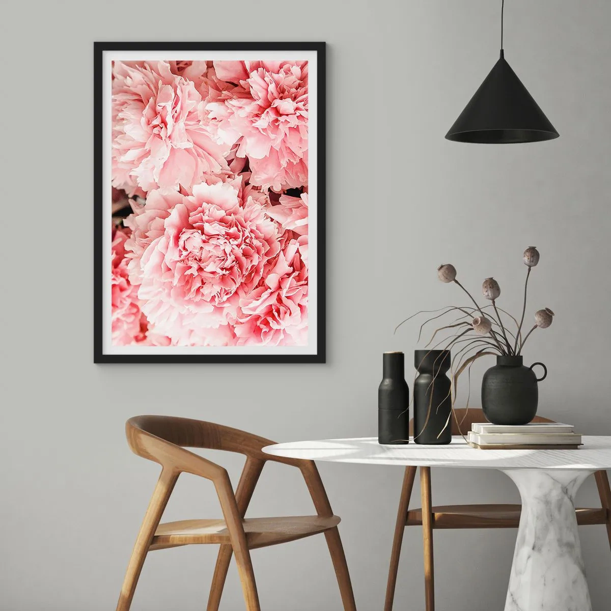 Poster in een zwarte lijst - Roze droom - 30x40 cm